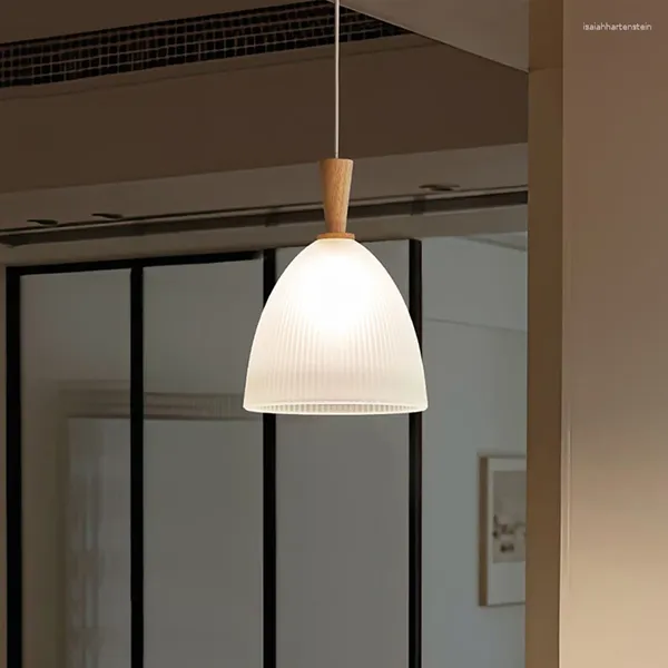 Lâmpadas pendentes nórdico log de vidro vento led para sala estar jantar quarto cabeceira lustres decoração luminária