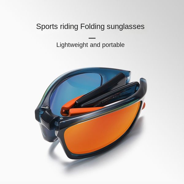 Lunettes de soleil pliantes de sport, ultra légères, couleur éblouissante, pare-brise portable pour motard, polarisées, PF