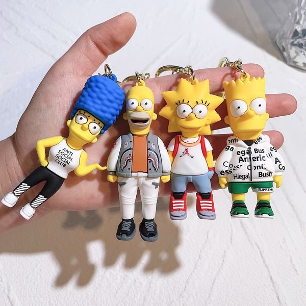 Giocattolo di decompressione Simpson Portachiavi Action Figure Modello PVC Cartoon Bag Doll Ciondolo Giocattoli Regalo