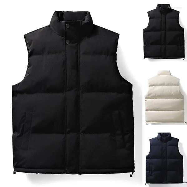 Gilet da uomo Gilet invernale in piumino di cotone Coppia tendenza ispessimento Canottiera calda Antivento Colletto in piedi Giacca senza maniche Cappotto sportivo casual