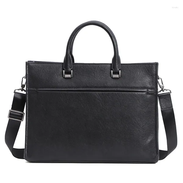 Aktentaschen Männer Aktentasche Tasche Für Dokumente Echtes Leder Luxus männer Business Reise A4 Dokument Organizer Handtasche Schulter Taschen