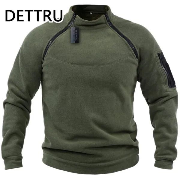 Erkek Hoodies Sweatshirt Street Giyim Askeri Sweatshirt Polar Kış Fermuar Kükürme Moda Düz Renk gevşek Kuzu Kalın Ceket Erkekler Giyim 231021