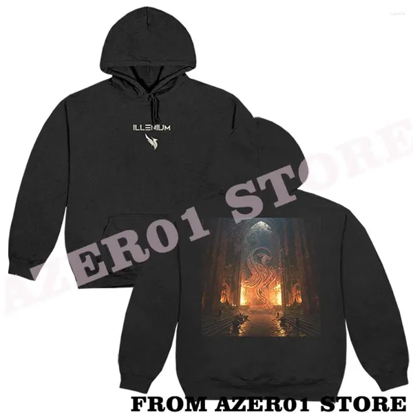 Erkek Hoodies Illenium World Tour 2023 MERCH KIŞ MEN/Kadın Hooded Tatlı Sokak Giyim Uzun Kollu Logo Sweatshirt