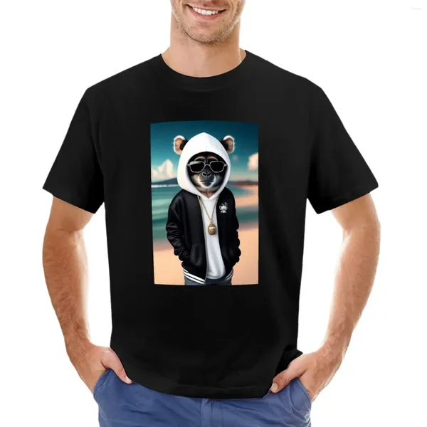 Polo's voor heren Coole aap met zonnebril T-shirt Anime kleding Esthetische zomertop Heren grafische T-shirts Hip Hop