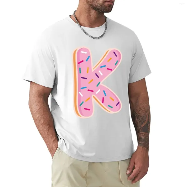 Polos masculinos donut letra k camiseta de grandes dimensões camisas personalizadas projete seus próprios meninos fãs de esportes camisetas para homem