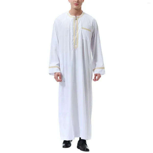 Этническая одежда 2023, мужской мусульманский халат с длинным рукавом, арабская одежда