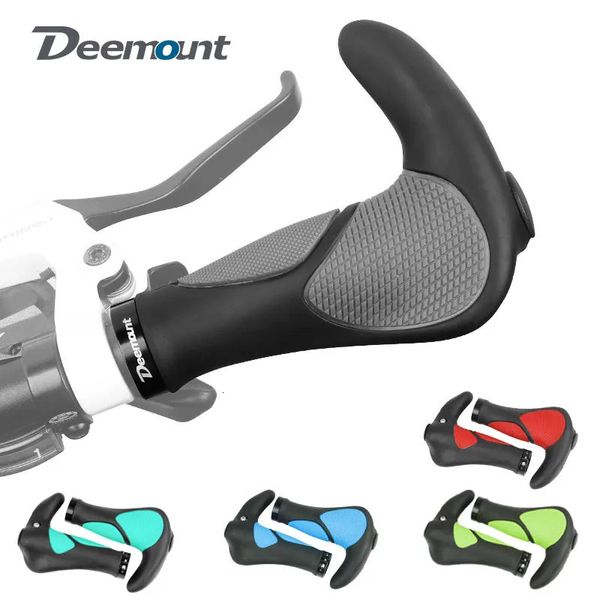 Componenti per manubri bici Deemount Comfy Manopole per bicicletta Gomma TPR Integrata MTB Ciclismo Poggiamano Guaina per manubrio Mountain Bike Guaina Assorbimento degli urti 231023