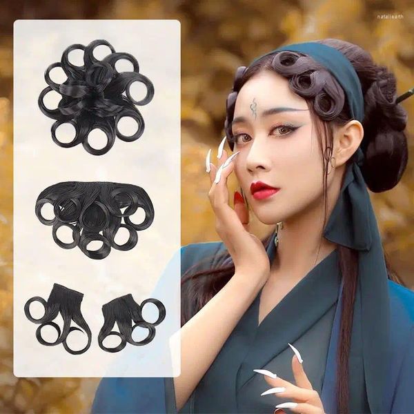 Hair Clips Hanfu Wig Chinese Style Ancient Fairy Cosplay Costume Props Headdress Bangs Vintgae Classic Stage Performance Accessories