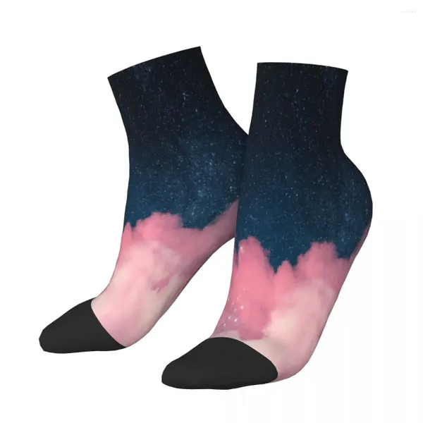 Herrensocken Polyester Low -Rohr Galaxie funkelnde Wolken atmungsaktueller lässiger kurzer Socken