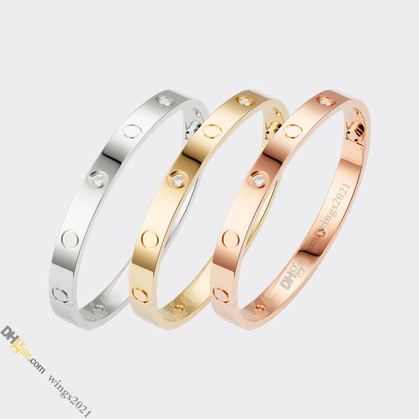 Bracciale designer Bracciale Designer per donne Bracciale a vite 4 diamanti in acciaio in acciaio in acciaio in acciaio in acciaio oro senza svanire mai non allergica, oro/argento/rosa;Negozio/21417581