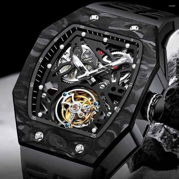 Armbanduhren AESOP Luxus Original Tourbillon Bewegung Mechanische Armbanduhren Für Männer Top Marke Saphir Wasserdicht Skeleton Uhr Mann