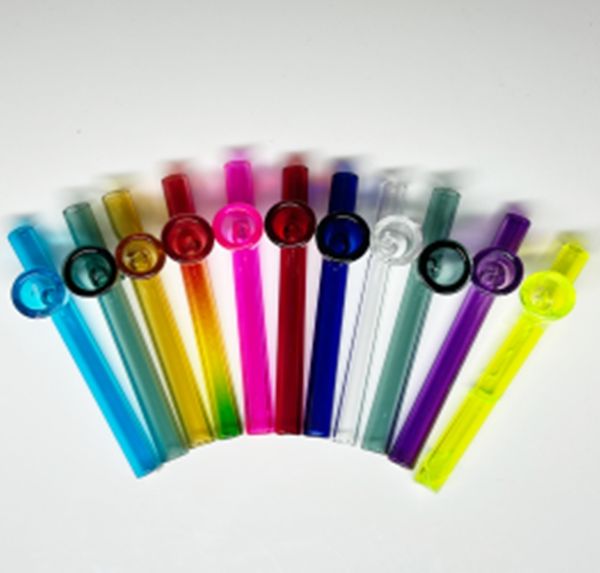 Acessórios para fumar palha espiral colorida atacado tubos de vidro garrafas de água de vidro 10cm