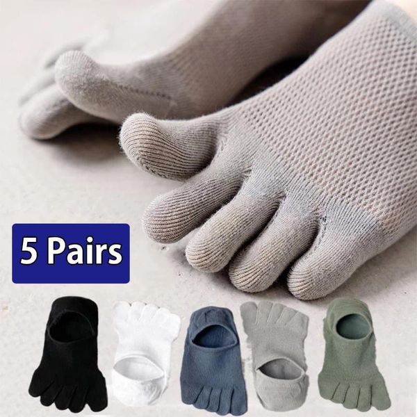 Erkek Çoraplar 3 Çifti/6pcs Beş Parmak Erkek Yaz İnce Nefes Alabilir Mesh Boat Fashion Slip Anti-Slip Antibakteriyel Bölünmüş Ayak Parçacağı