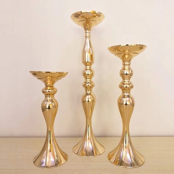 Castiçais de metal sereia suporte dourado prata branco flor vaso castiçal estrada chumbo candelabros decoração de casamento 231023