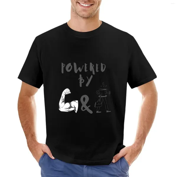Polo da uomo Powered By Gym And Coffee T-shirt Divertenti magliette da uomo