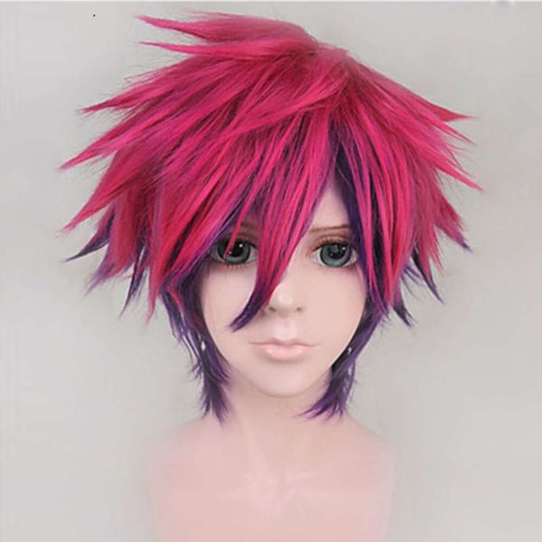Anime Game No Life Sora parrucche sintetiche per capelli sintetici resistenti al calore a strati soffici a strati + parrucca Cosplay con cappuccio per parrucca gratuito