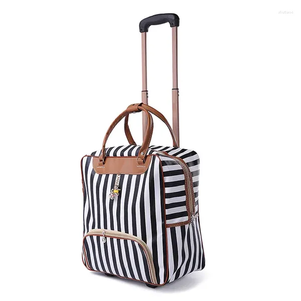 Duffel Bags Aiwithpm Mulheres Viagem Business Boarding Bag Rodas Trolley Grande Capacidade Bagagem Retro Girl Mala