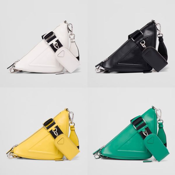 Borsa a tracolla moda Borsa da donna in pelle di alta qualità Borsa a tracolla triangolare da uomo Mini portamonete Borsa a portafoglio Borsa a tracolla di design di lusso Set da 2 pezzi