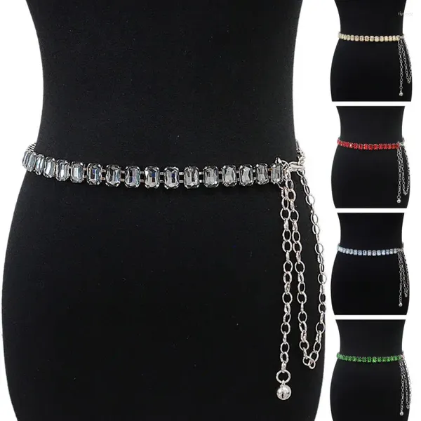 Gürtel Taille Kette Vergoldet Hochglanz Sexy Kleid Zubehör Reine Farbe Glänzend Faux Kristall Frauen Körper Gürtel Für Den Täglichen Verschleiß