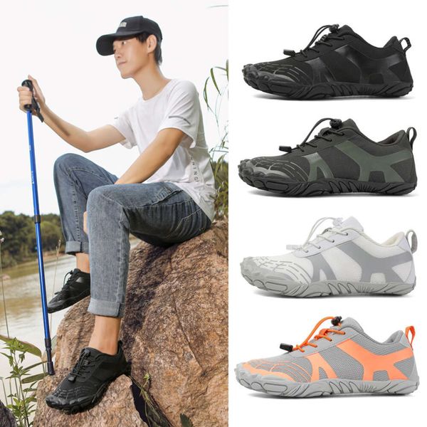 2023 Sapatos de montanhismo com cinco dedos para atividades ao ar livre, caminhada respirável, escalada off road masculina, antiderrapante, rastreador de riacho, botas de chuva curtas, caçador