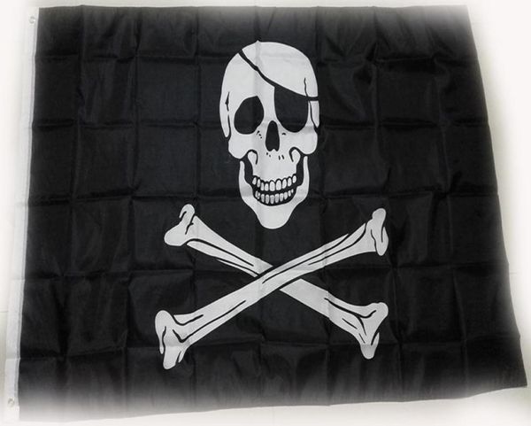 90 x 150 cm, 3 x 5 Fuß, Jolly Roger-Schädel, gekreuzte Knochen, Piratenflagge, direkt ab Werk 8044078