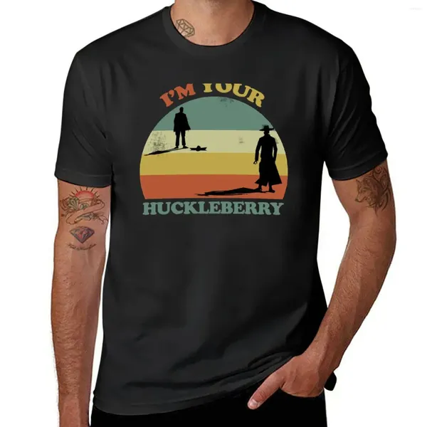 Polos masculinos Eu sou seu cowboy vintage de huckleberry diz quando camiseta de camiseta camisetas camisetas pretas camisetas para homens