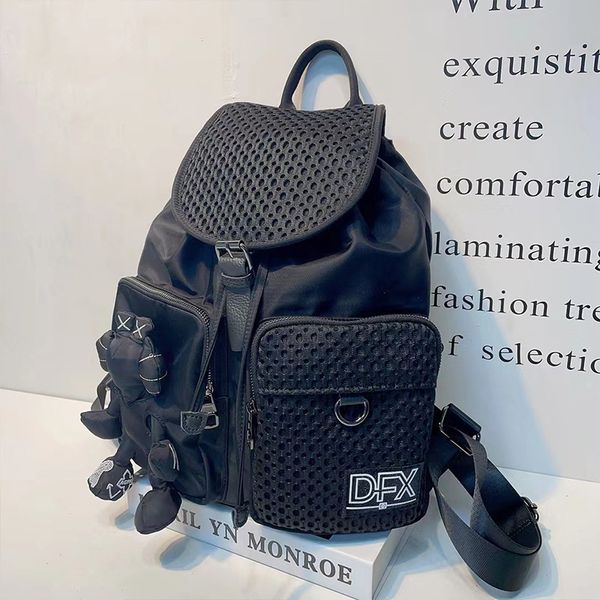 Borsa da donna alla moda Nuovo zaino in tessuto Oxford con patta e coulisse Zaino casual Zaino per bambola personalizzato di tendenza