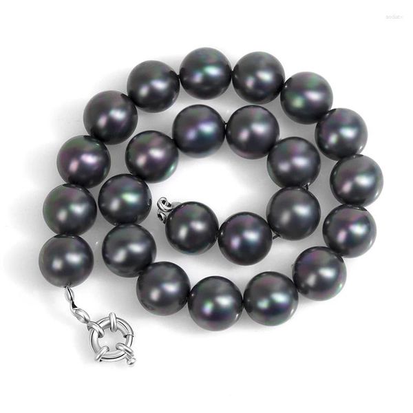 Pingente colares preto redondo shell grânulo corrente colar na moda bola para mulheres jóias acessórios presente