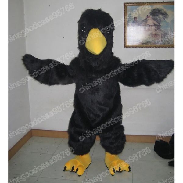 Costume da mascotte corvo nero di alta qualità Vestito da festa operato da Halloween Vestito da personaggio dei cartoni animati Vestito da carnevale unisex