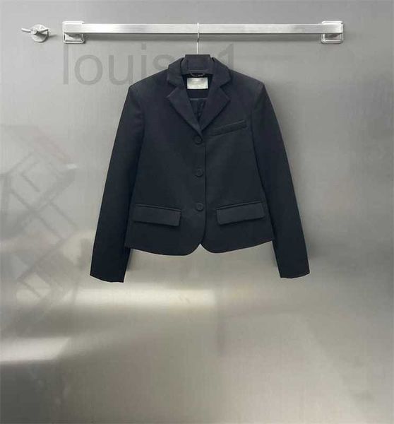 Ternos femininos blazers designer 2023 início do outono novo fe saco botão cintura magro ajuste único breasted pequeno ombro almofada lapela manga longa terno casaco para mulher rdq3