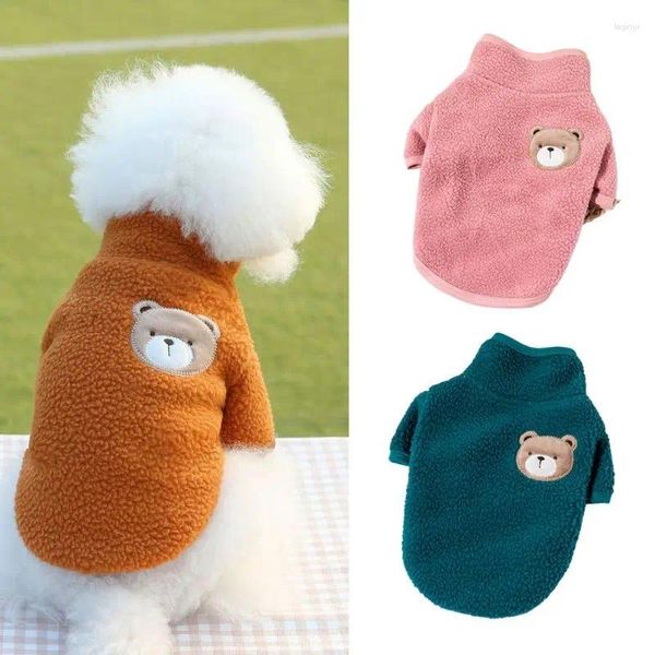 Abbigliamento per cani 2023 Abbigliamento invernale per animali domestici Cani Felpe con cappuccio in pile Felpa calda per giacca cappotto per cuccioli di orso di cartone animato di piccole e medie dimensioni