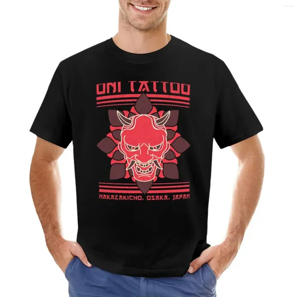 Herren Polos Oni Tattoo Studio Japanischer Teufel Old School Design T-Shirt Koreanische Mode T-Shirts für Männer Baumwolle