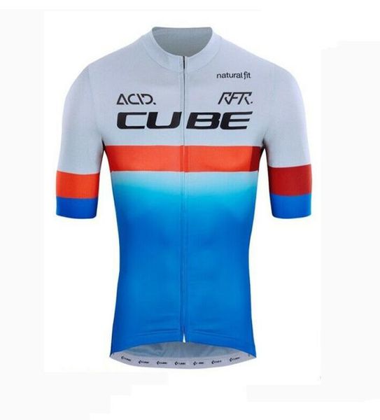 Cube Pro Team Men039s Bisiklet Kısa Kollu Jersey Yol Yarış Gömlek Binicilik Bisiklet Üstleri Nefes Alabilir Açık Hava Spor Maillot S216720425