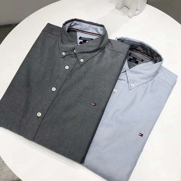 Tommyhilfiger Designer A jaqueta é elegante e de alta qualidade de luxo masculino outono/inverno elite algodão negócios casual camisa de manga longa