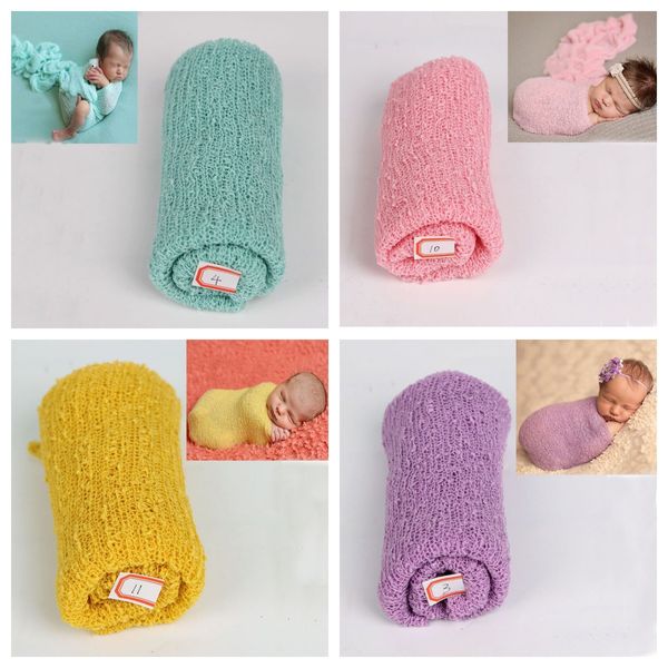 Neugeborenen Baby Stretch Wrap Foto Requisiten Wrap-Baby Fotografie Requisiten Baby Swadding 15 Farben