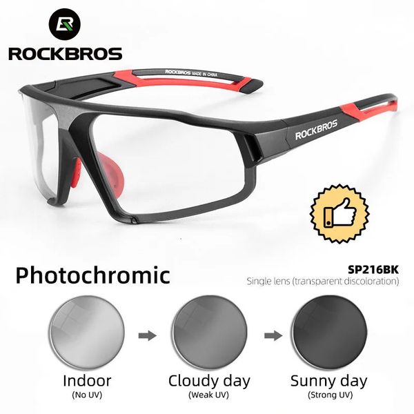 Óculos ao ar livre ROCKBROS Pochromic Bike Glasses Bicicleta Ciclismo Óculos Esportes ao ar livre Óculos de sol MTB Road Cycling Eyewear Óculos de proteção 231023