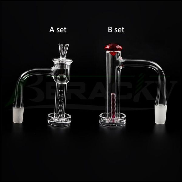 Beracky Full Weld Beveled Edge XL Terp Slurper Fumar Quartz Banger com conjunto de mármore de diamante 20mmOD Sem costura Slurpers soldados Unhas para bongos de água Dab Rigs