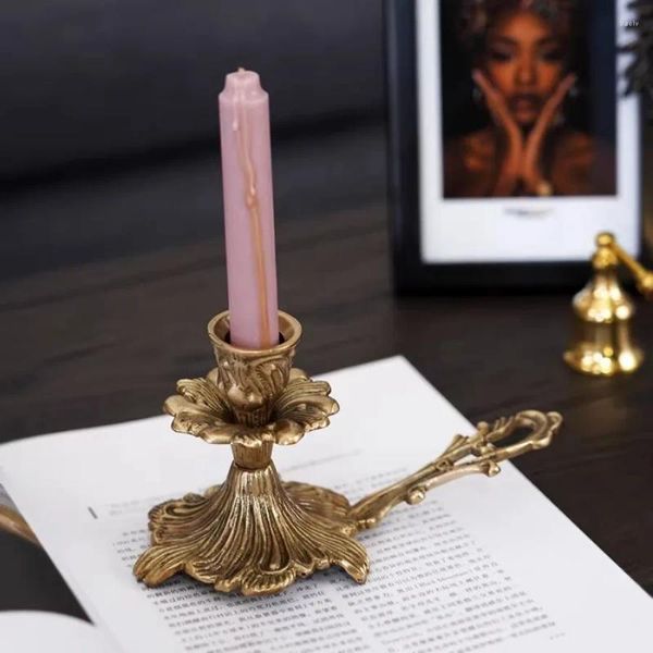 Kerzenhalter Einzigartiger Halter Griff Metall Teelichtständer Hochzeit Europäische Retro Goldene Outdoor Buddha Portavelas Kerzen