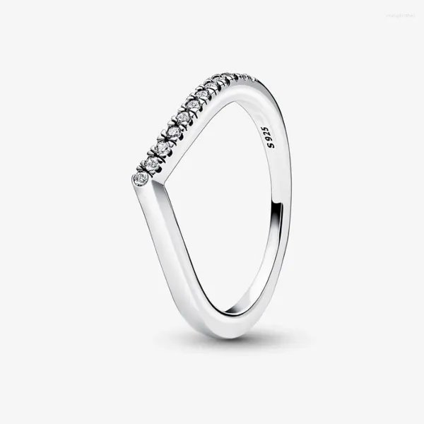 Küme Yüzükleri 925 STERLING Gümüş Zamansız Dilek Kadınlar İçin Yarı Köpüklü Düğün Nişan Parmak Yüzük Takı Bague Femme