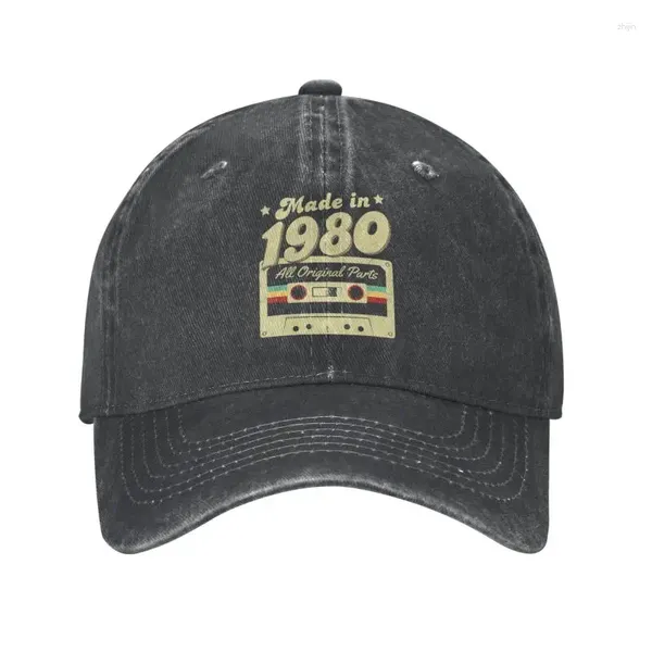 Top Caps Kişiselleştirilmiş pamuk 1980'de yapılmış tüm orijinal parçalar beyzbol şapkası koruma kadın erkekler erkekler 40. doğum günü hediye baba şapka bahar