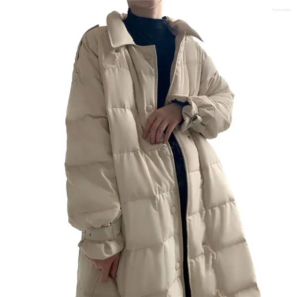 Женская длинная пуховая куртка на утинке, осенне-зимняя женская повседневная свободная куртка, женские толстые теплые куртки NS2385