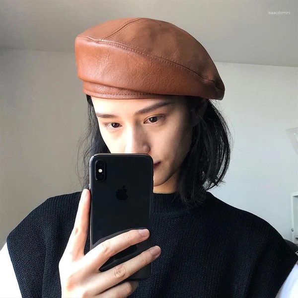 Berets Japonês Boina Literária Feminino Primavera e Outono Ins Inglaterra Chapéu Retro Versão Coreana dos Cem com Pintor Maré