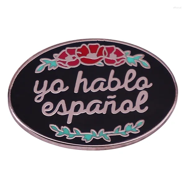 Spille Yo Hablo Espanol Spilla smaltata Distintivo in lingua spagnola Spilla regalo Zaino Decorazione gioielli