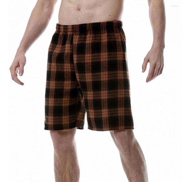 Shorts masculino pijama absorvente de suor casual cintura média solto na altura do joelho loungewear para dormir