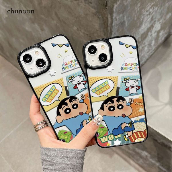 Cartoon Xiaobai Xiaoxin Adatto per Apple 15pro Custodia per telefono Iphone 13 Protezione per bordi in bianco e nero 14pro Creative