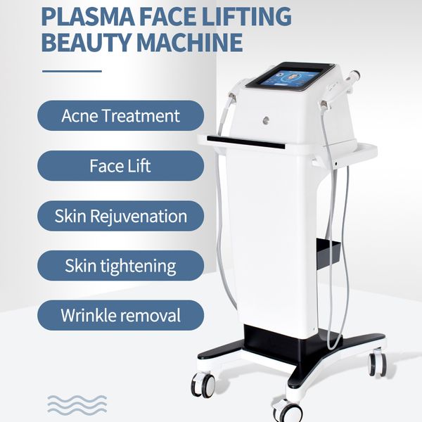 Beauty Plasma Pen + Kaltwärmegriffe für Anti-Aging-Hautelastizität, verbessern das Gesicht, straffen Falten und reduzieren die lymphatische Entgiftung, Aknebehandlung, Ausrüstung mit zwei Griffen