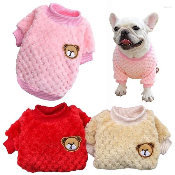 Vestuário para cães Urso dos desenhos animados Velo quente Roupas para animais de estimação Flanela Cães pequenos Soft Plush Coat Moletom Roupas Yorkies Chihuahua Outfit