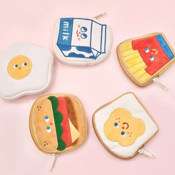 Abendtaschen, japanische Mini-Cartoon-Toast-Münze, Geldbörse für Frauen, Y2k, Kawaii, Canvas, Damenhandtaschen, modische Reißverschluss-Umhängetasche, 231019