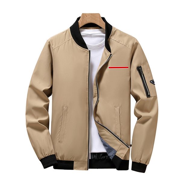 Trendy Herren Designerjacke Klassische Reißverschluss Schlanker Fitmantel mit Dreiecks Elektroschetten