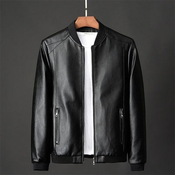 Couro masculino couro falso plus size 8xl 7xl jaqueta de couro de inverno casaco homens bombardeiro motocicleta pu causal vintage preto motociclista bolso zíper s 231021